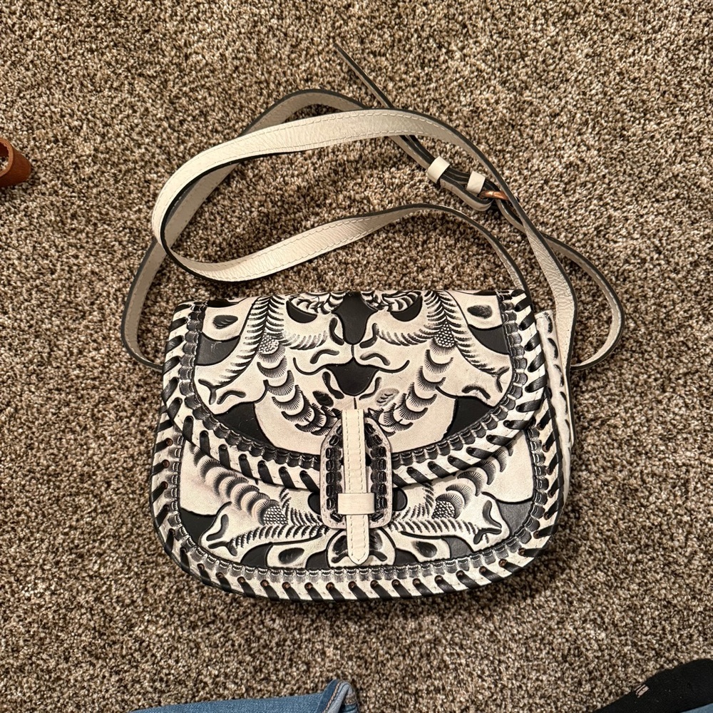 Patricia Nash Black and White Crossbody Bag